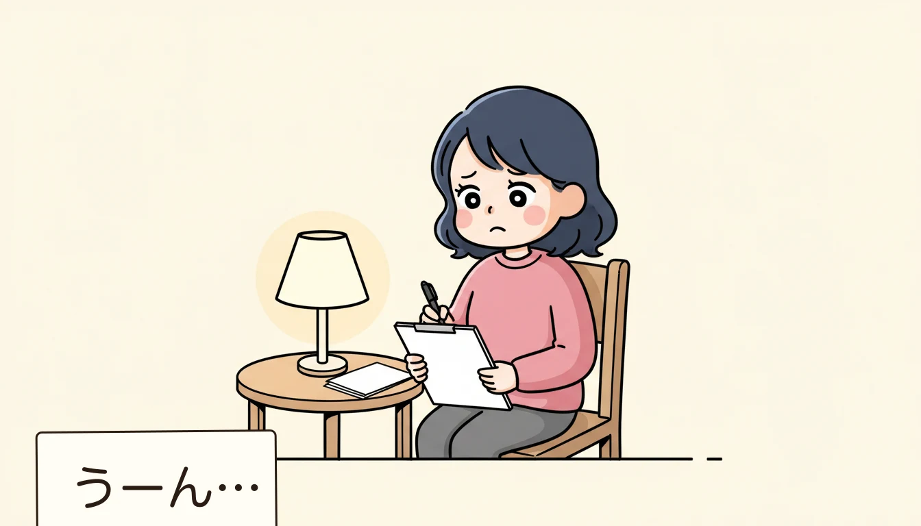 見学時の心構え3つの内容を表すコミックエッセイ風イラスト