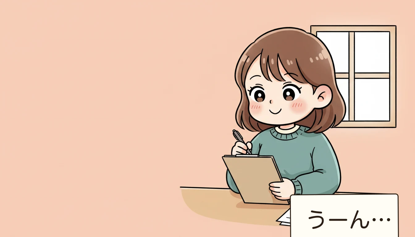 なぜ見学レポートを書くべきなのかの内容を表すコミックエッセイ風イラスト
