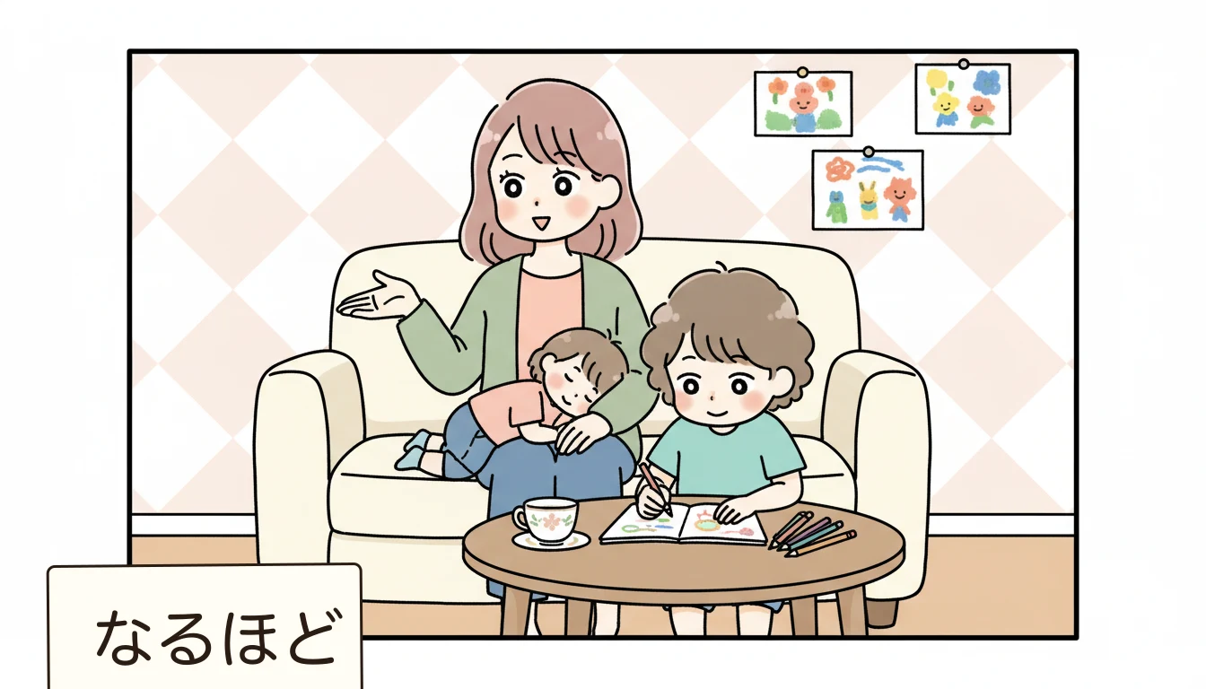 まとめの内容を表すコミックエッセイ風イラスト
