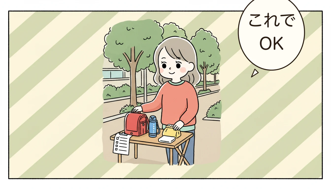 月別やることチェックリストの内容を表すコミックエッセイ風イラスト