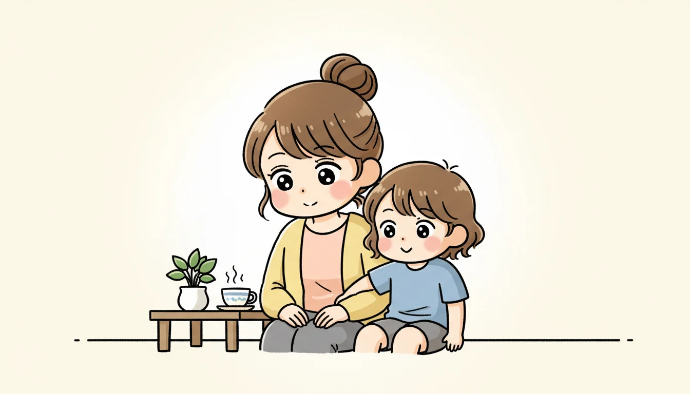 学童家庭に特化した活用シーンの内容を表すコミックエッセイ風イラスト