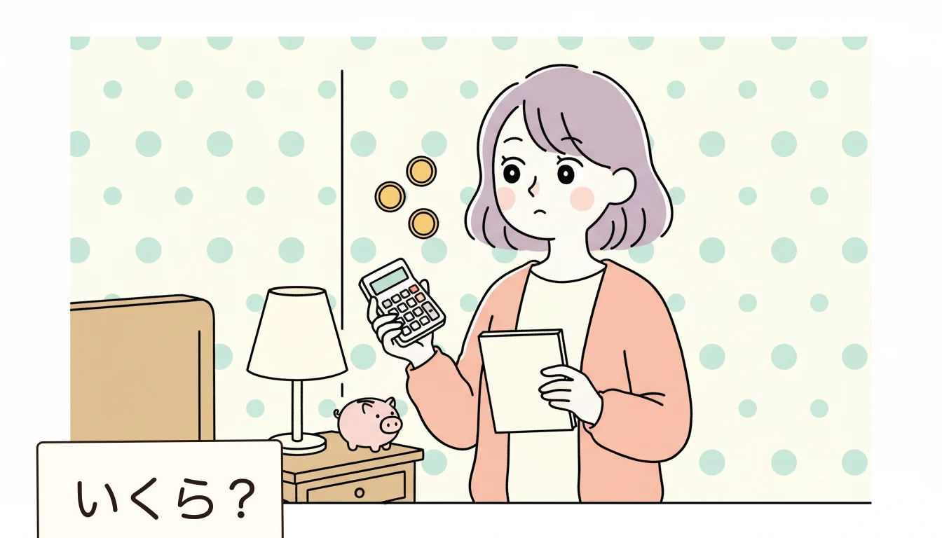 学年別の費用シミュレーションの内容を表すコミックエッセイ風イラスト