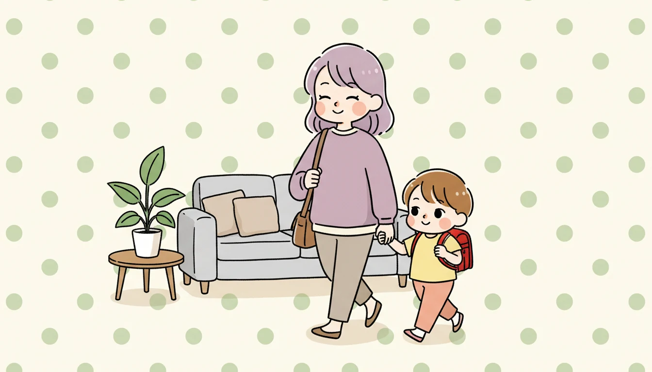 送迎はどうすればいい？工夫のポイントの内容を表すコミックエッセイ風イラスト
