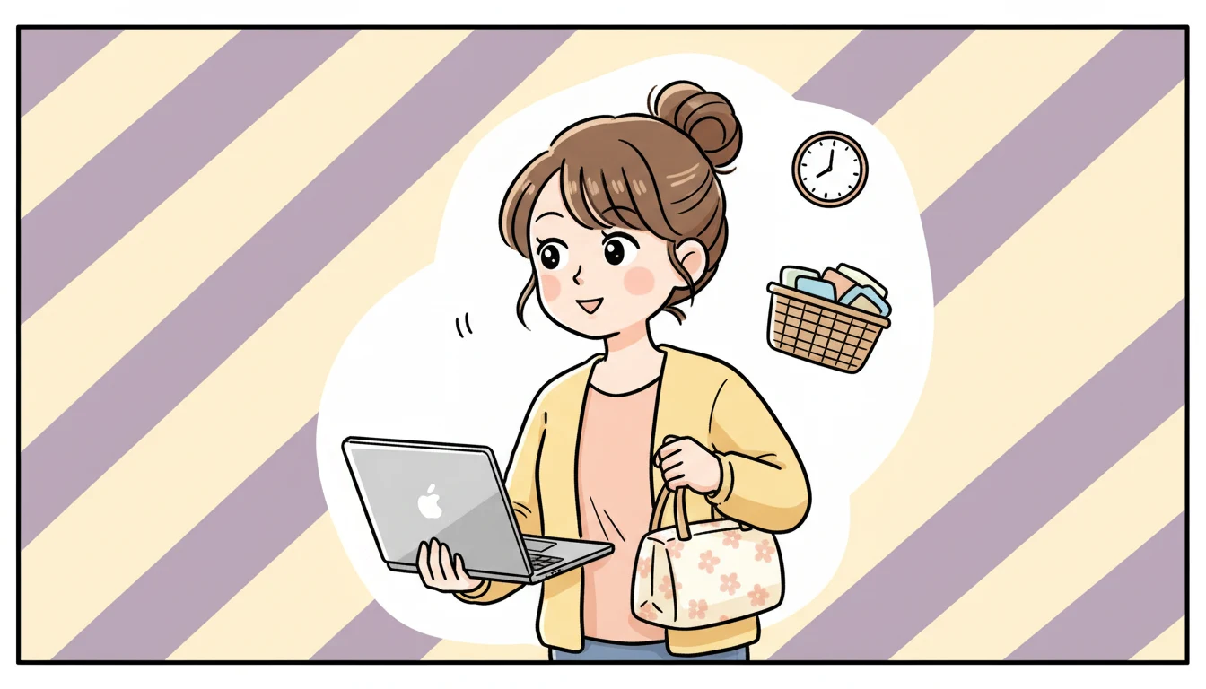 中学受験を見据えた学童と塾の両立は？の内容を表すコミックエッセイ風イラスト
