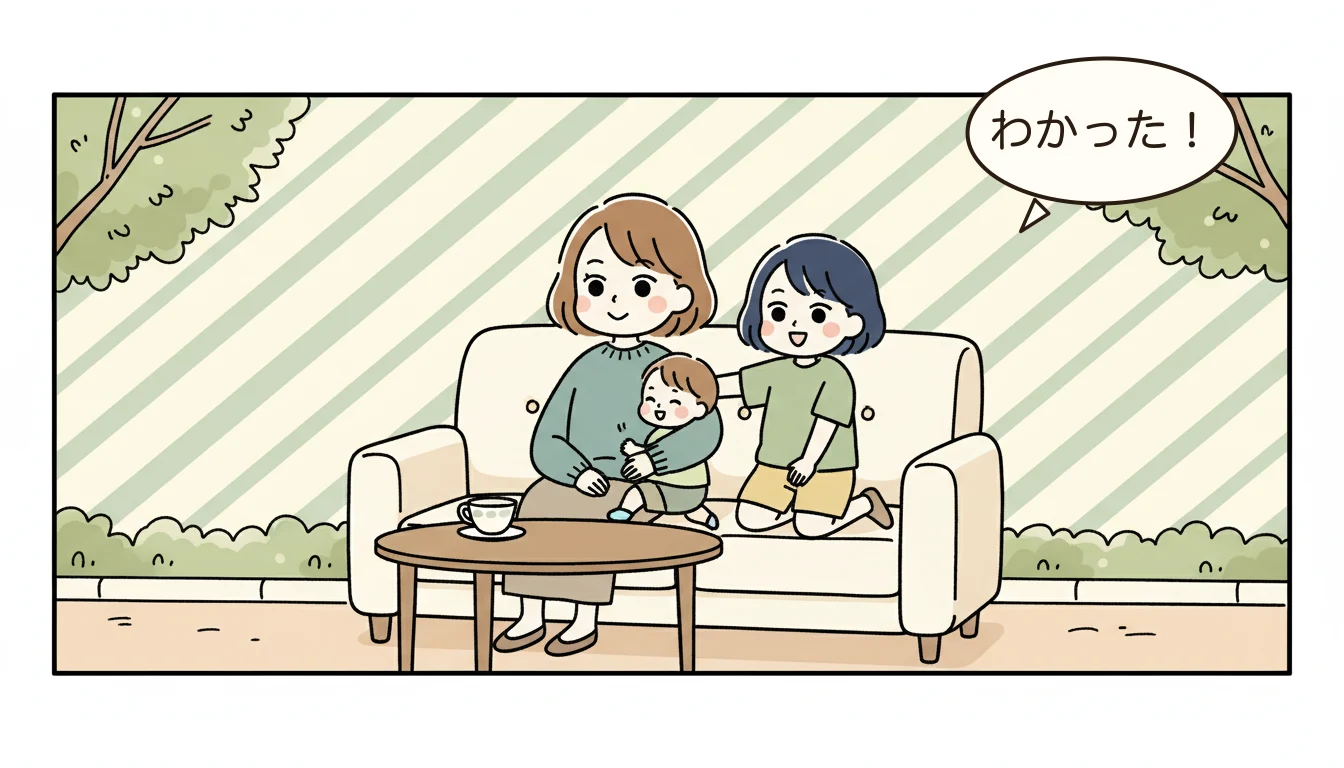まとめ：無理のない両立計画を立てようの内容を表すコミックエッセイ風イラスト