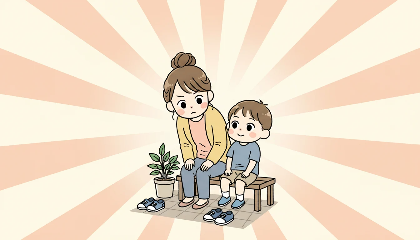 学童家庭の1週間モデルの内容を表すコミックエッセイ風イラスト