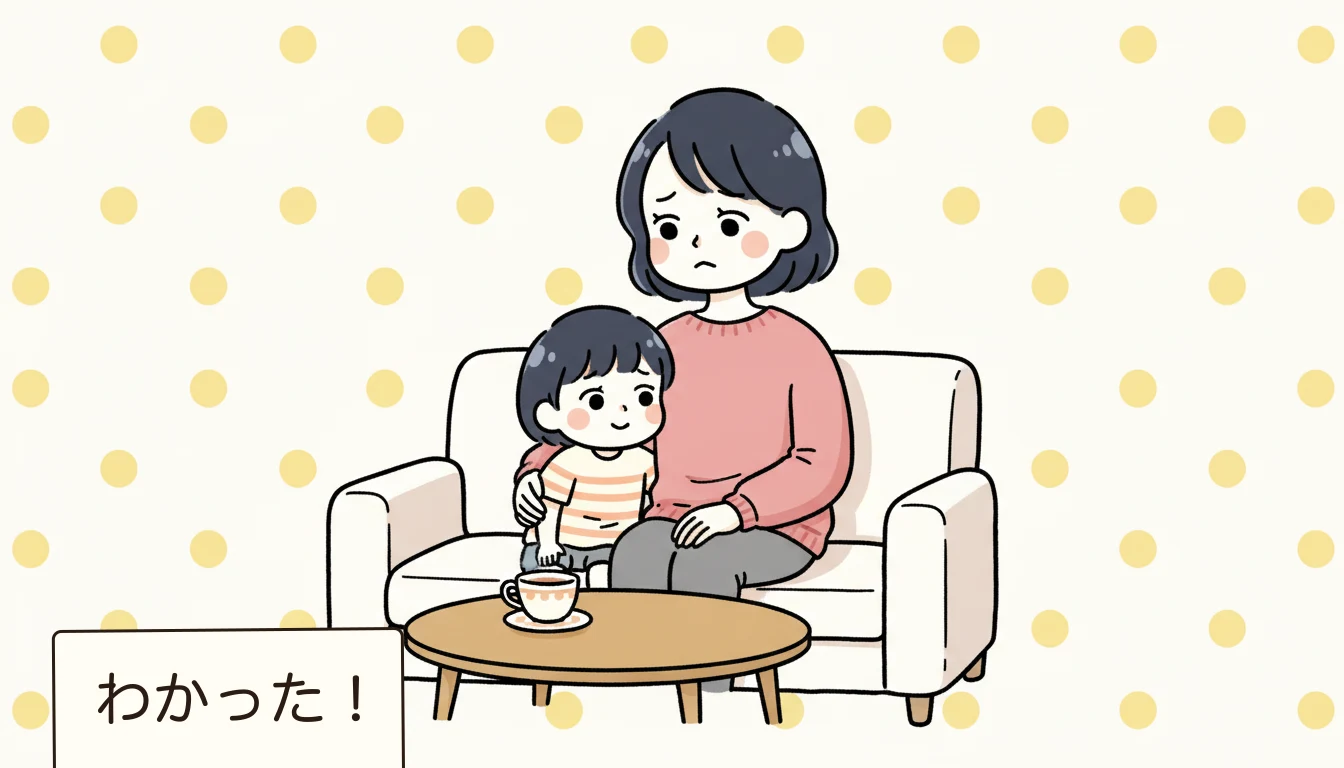 まとめ:娘との27カ月で分かった結論の内容を表すコミックエッセイ風イラスト