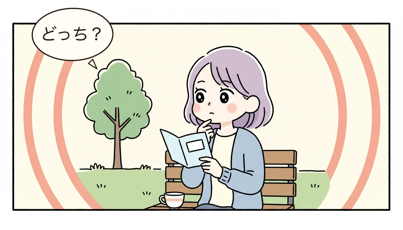 5社の観点別比較(学童家庭チューニング)の内容を表すコミックエッセイ風イラスト