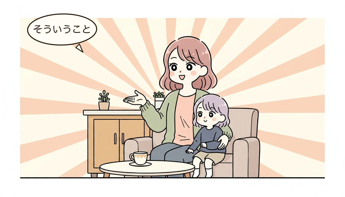 まとめ:子どもの「やりたい」を大切にの内容を表すコミックエッセイ風イラスト