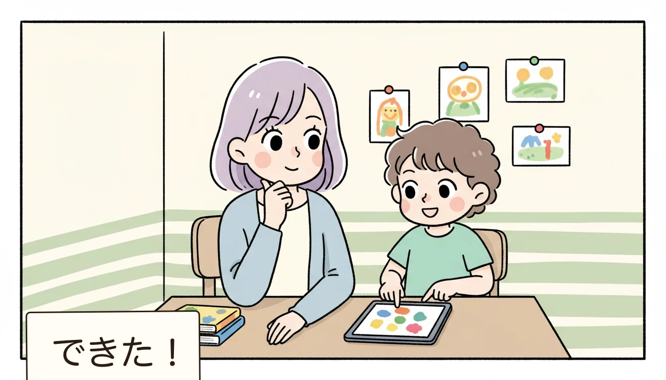 プログラミング教室で本当に力がつくの?の内容を表すコミックエッセイ風イラスト