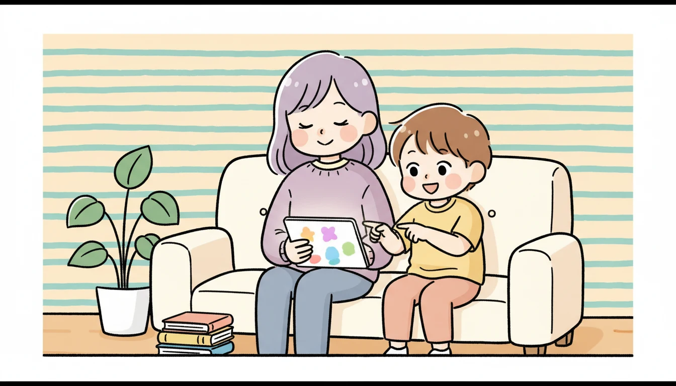 体操教室で運動能力の基礎をつくるの内容を表すコミックエッセイ風イラスト