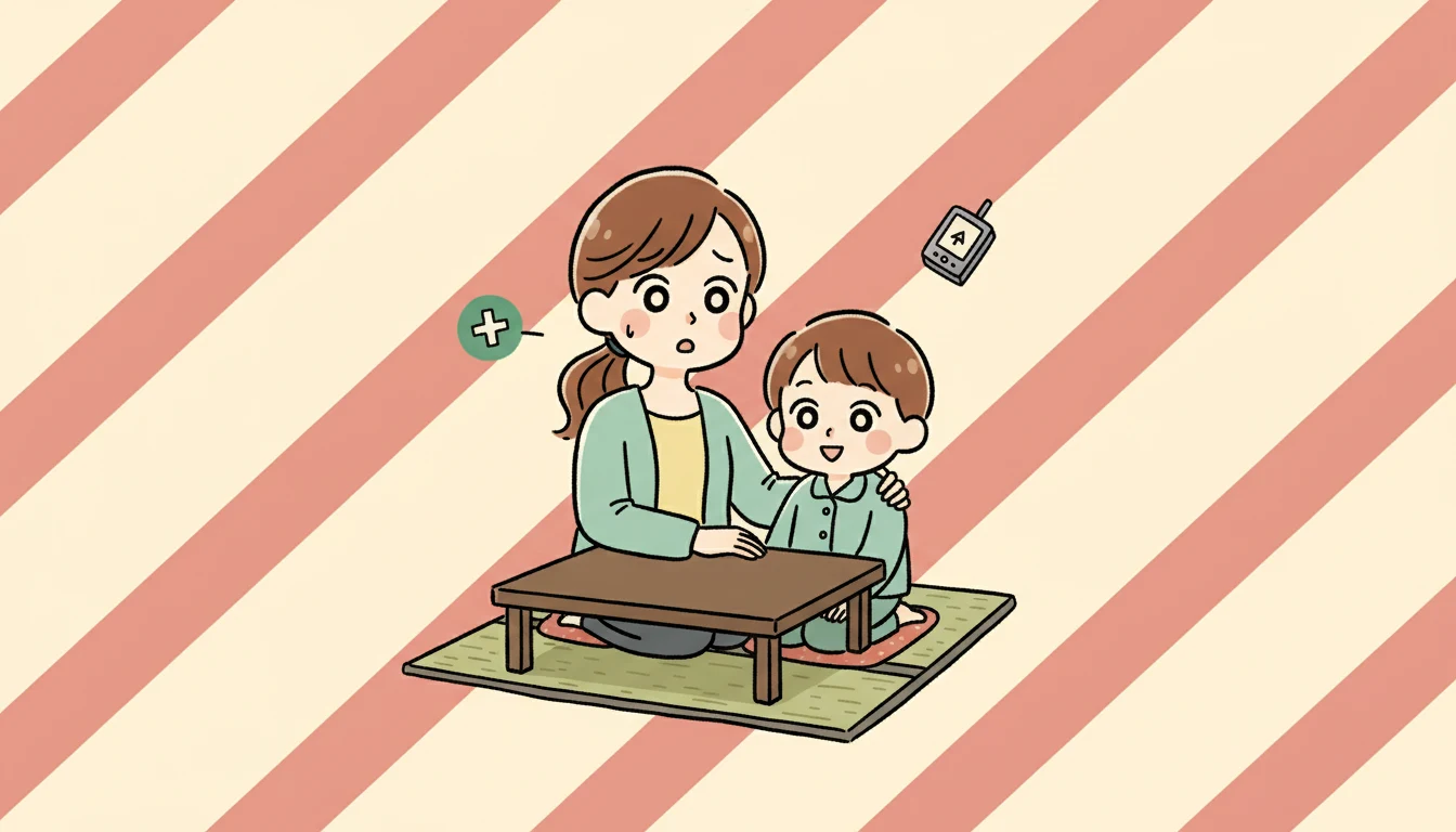 学童保育での事故・怪我は意外と多いの内容を表すコミックエッセイ風イラスト