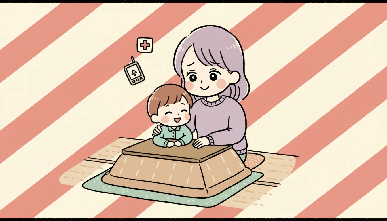 アレルギー対応は施設ごとの差が大きいの内容を表すコミックエッセイ風イラスト