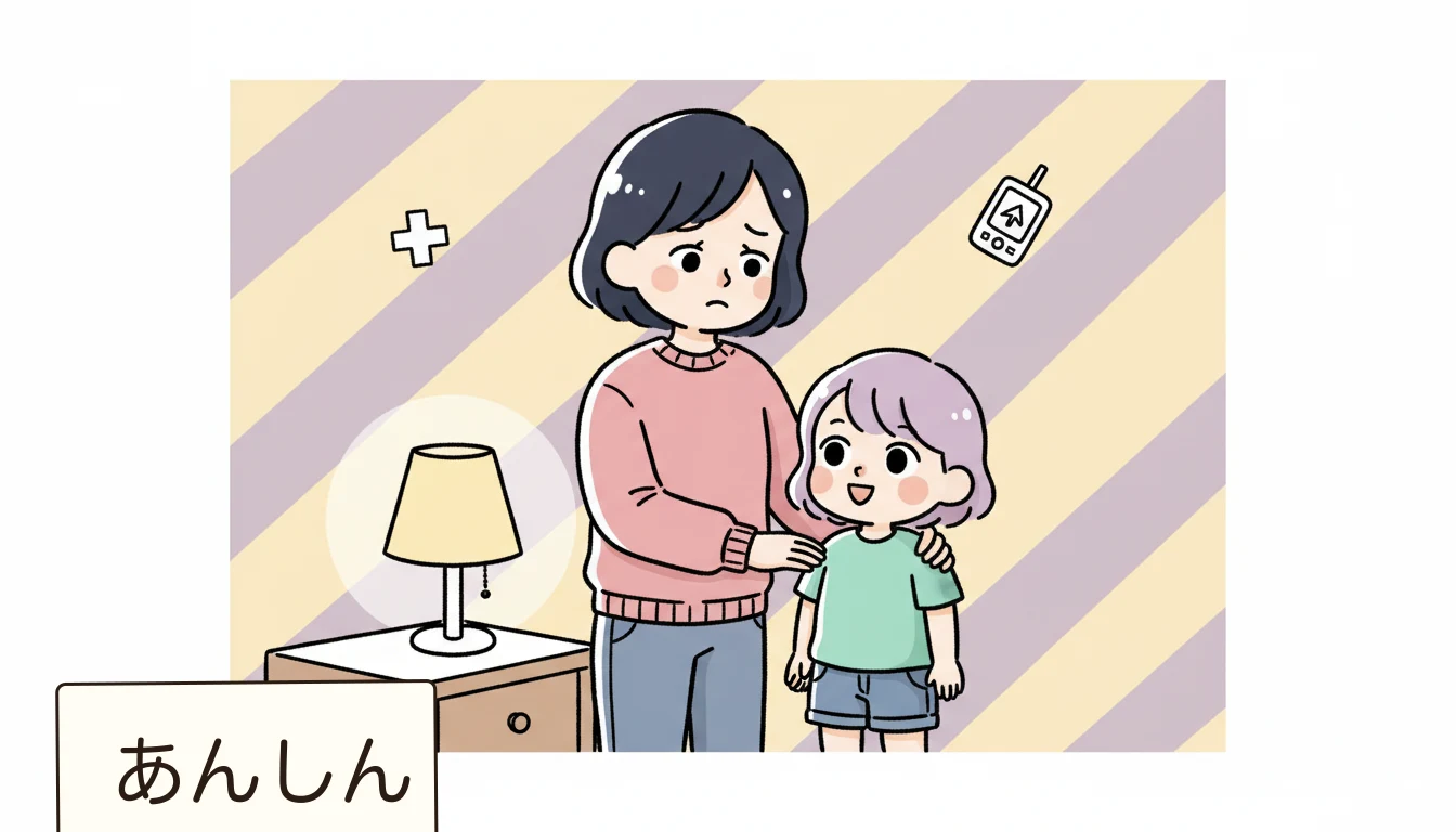 食物アレルギー対応の実態の内容を表すコミックエッセイ風イラスト