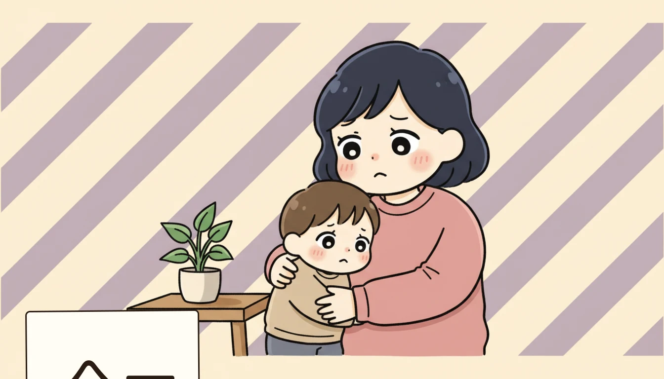 国が定める面積基準と定員の内容を表すコミックエッセイ風イラスト