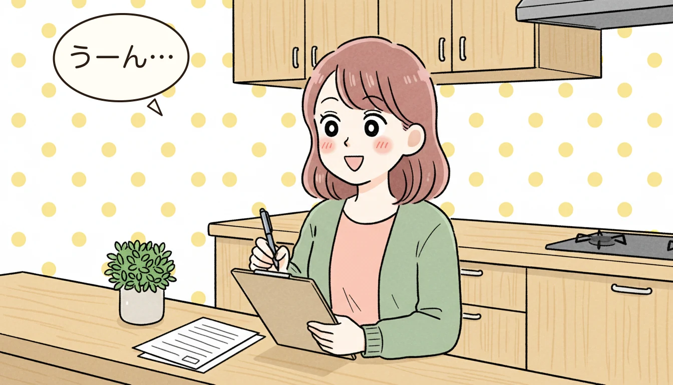 見学時に窮屈な施設を見分ける方法の内容を表すコミックエッセイ風イラスト