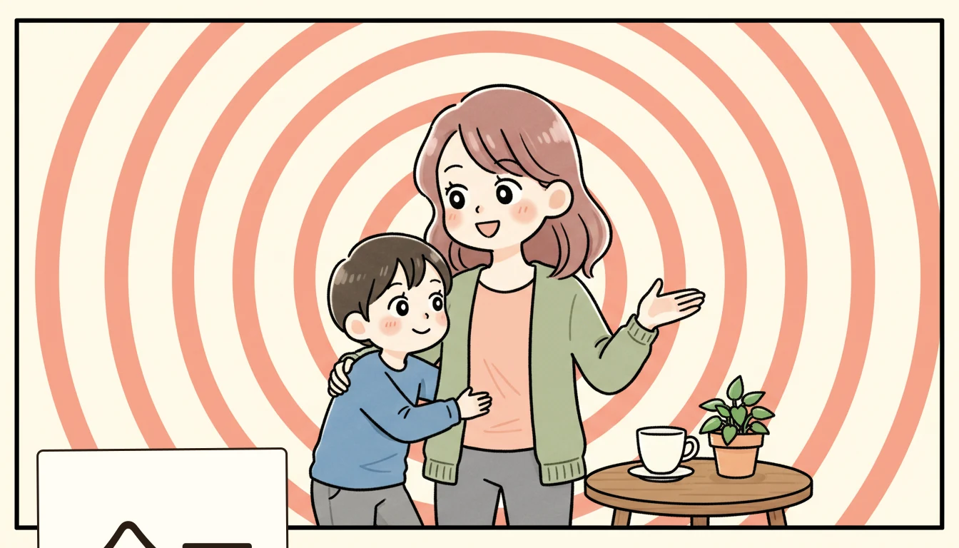 定員オーバーが子どもに与える5つの影響の内容を表すコミックエッセイ風イラスト
