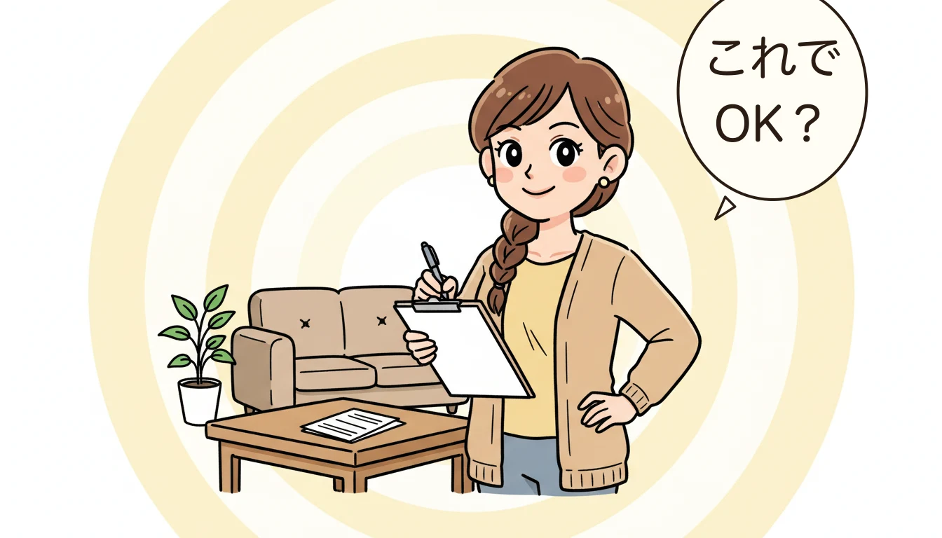 保護者が見学時に確認すべきポイントの内容を表すコミックエッセイ風イラスト