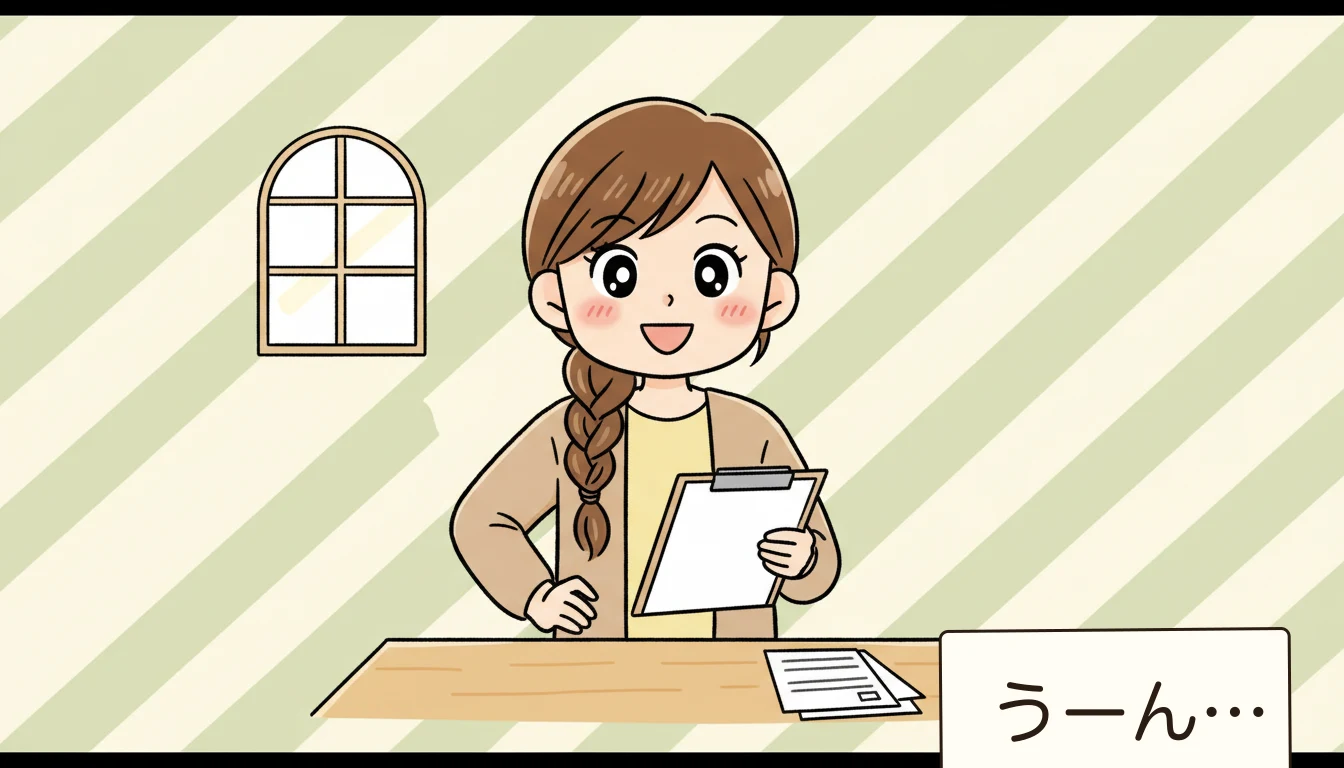 申込に必要な書類の内容を表すコミックエッセイ風イラスト