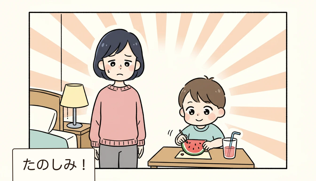 学童の夏休みは何をして過ごすの?の内容を表すコミックエッセイ風イラスト