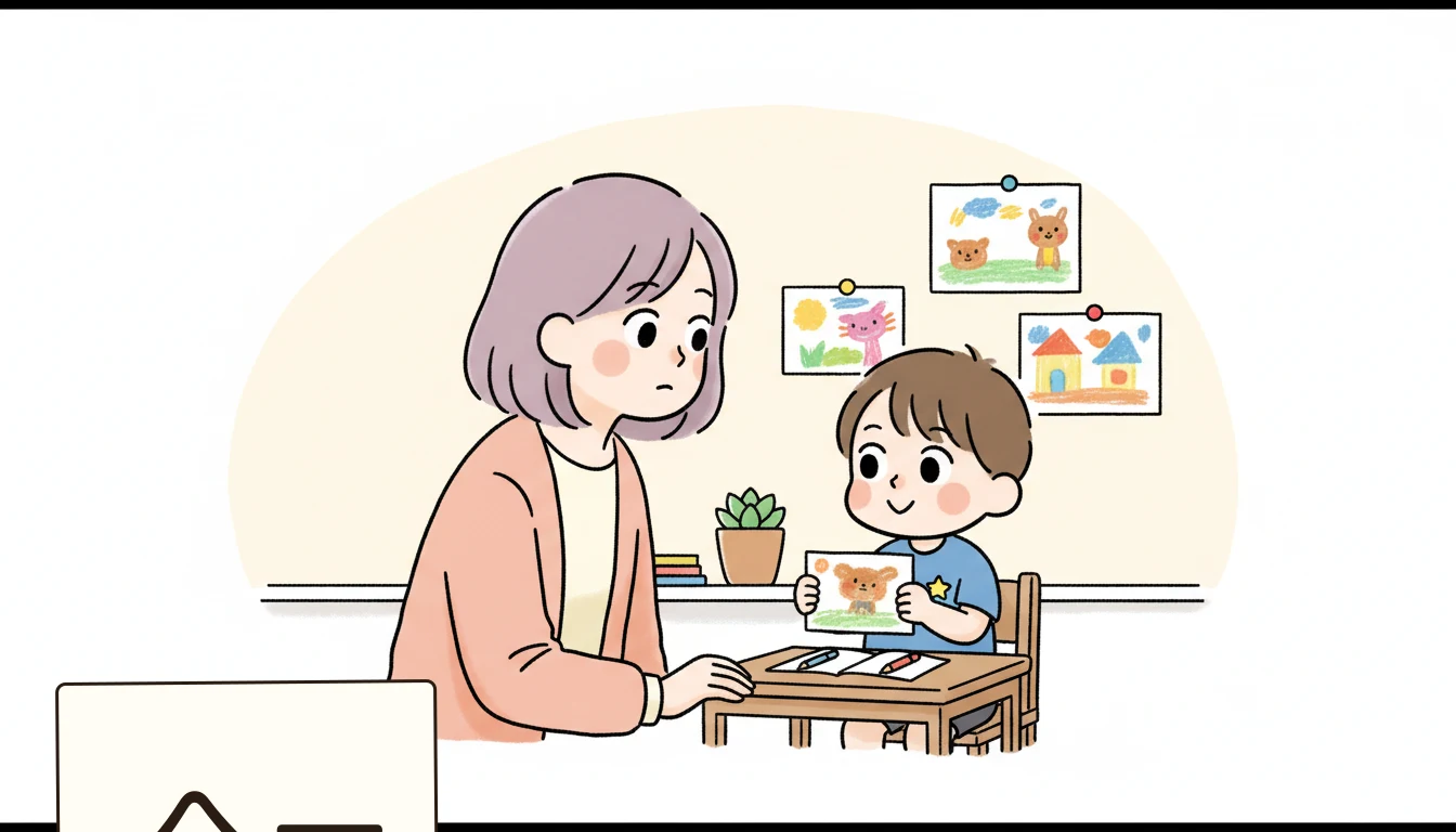 選択肢は3パターンの内容を表すコミックエッセイ風イラスト