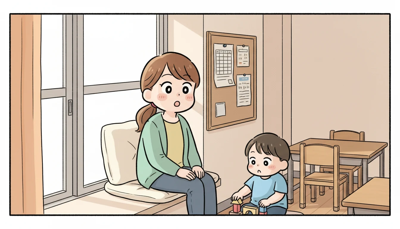 公立学童の夏季単独利用の内容を表すコミックエッセイ風イラスト