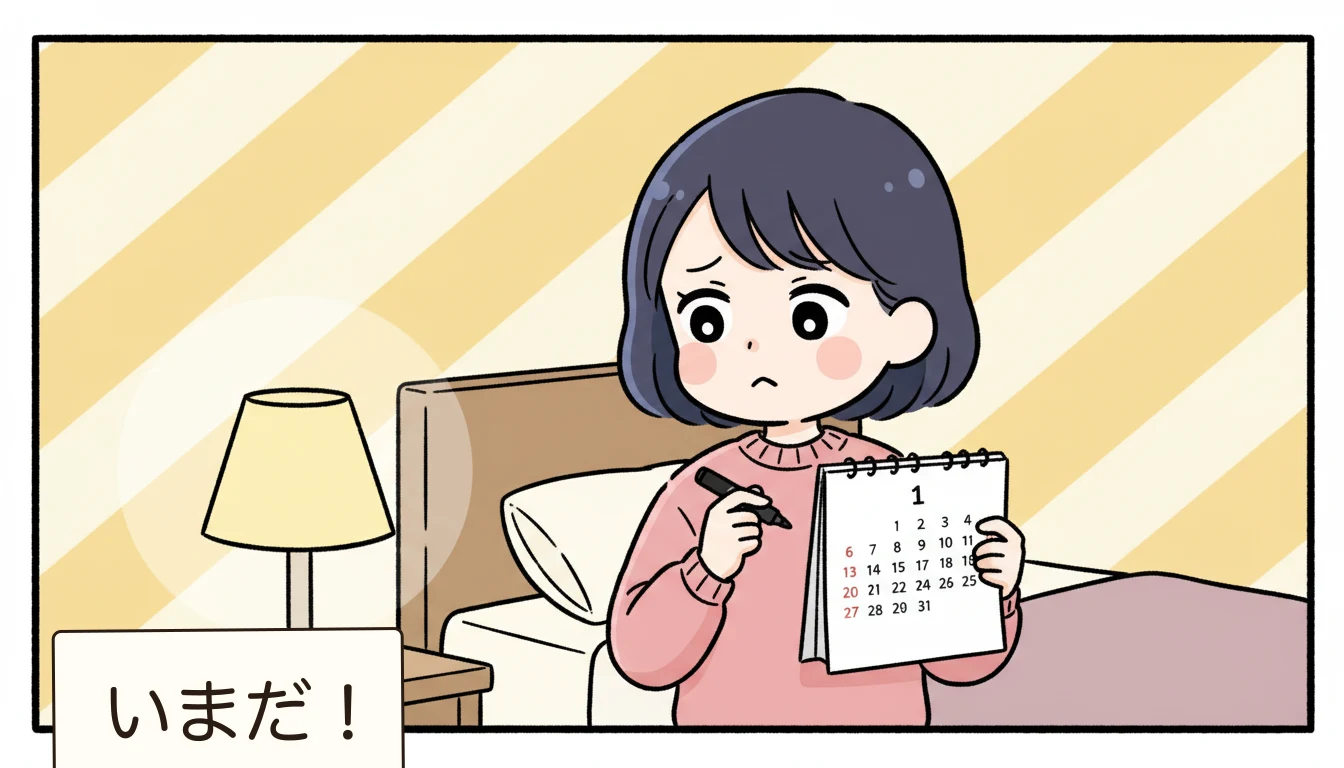 スケジュール逆算(2026年想定)の内容を表すコミックエッセイ風イラスト