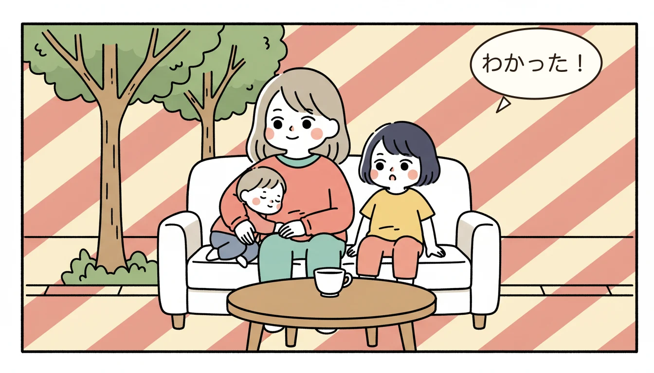 まとめの内容を表すコミックエッセイ風イラスト