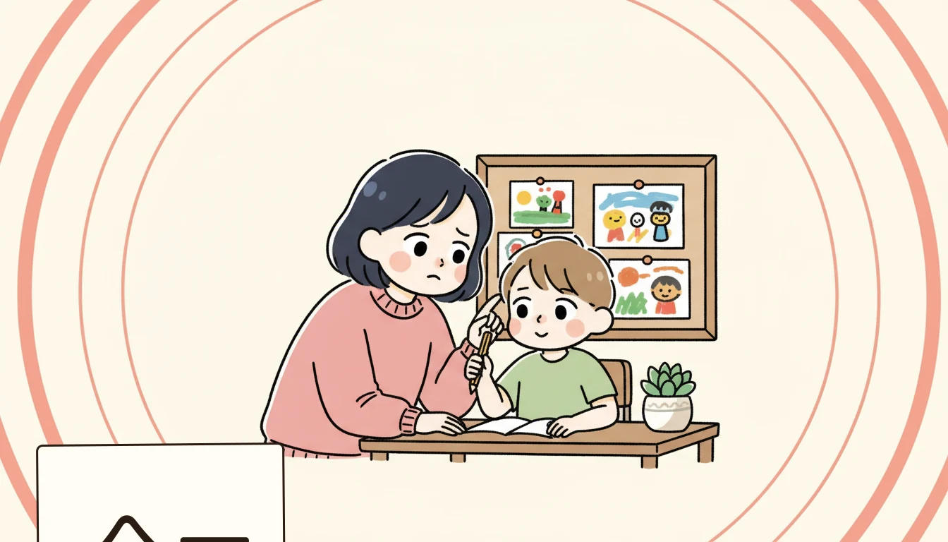子どもの心のケアはどうすればいい?の内容を表すコミックエッセイ風イラスト