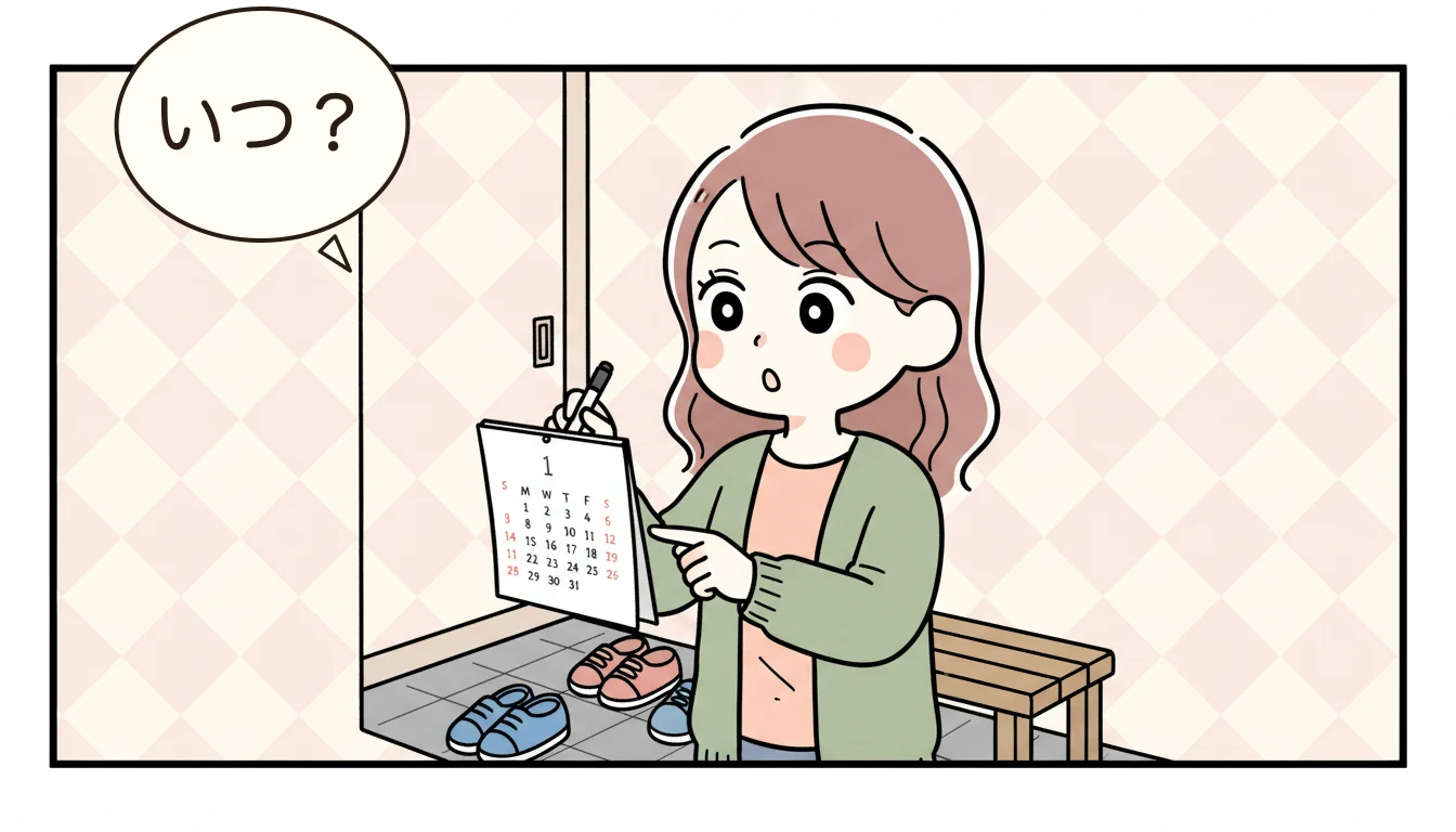年度途中の転校で注意すべき時期は?の内容を表すコミックエッセイ風イラスト