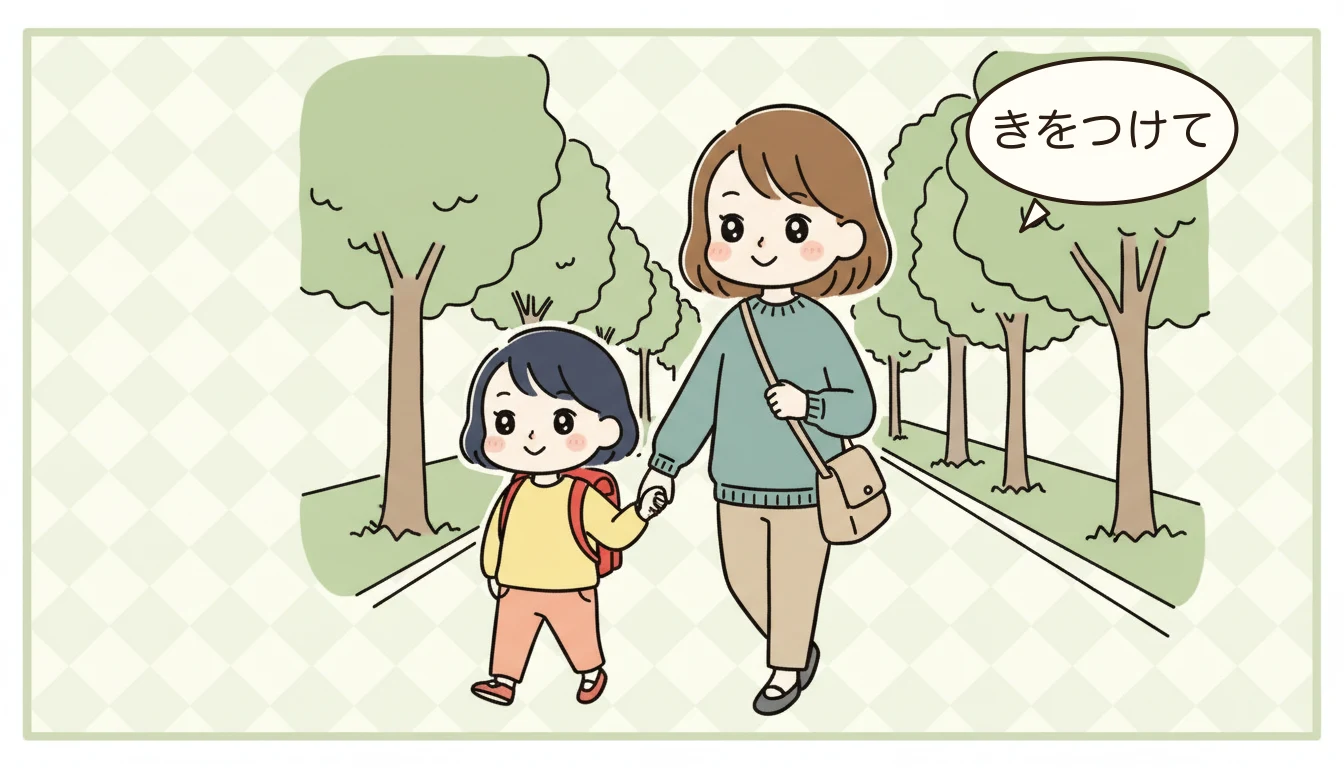 季節別に見る送迎の困りポイントの内容を表すコミックエッセイ風イラスト