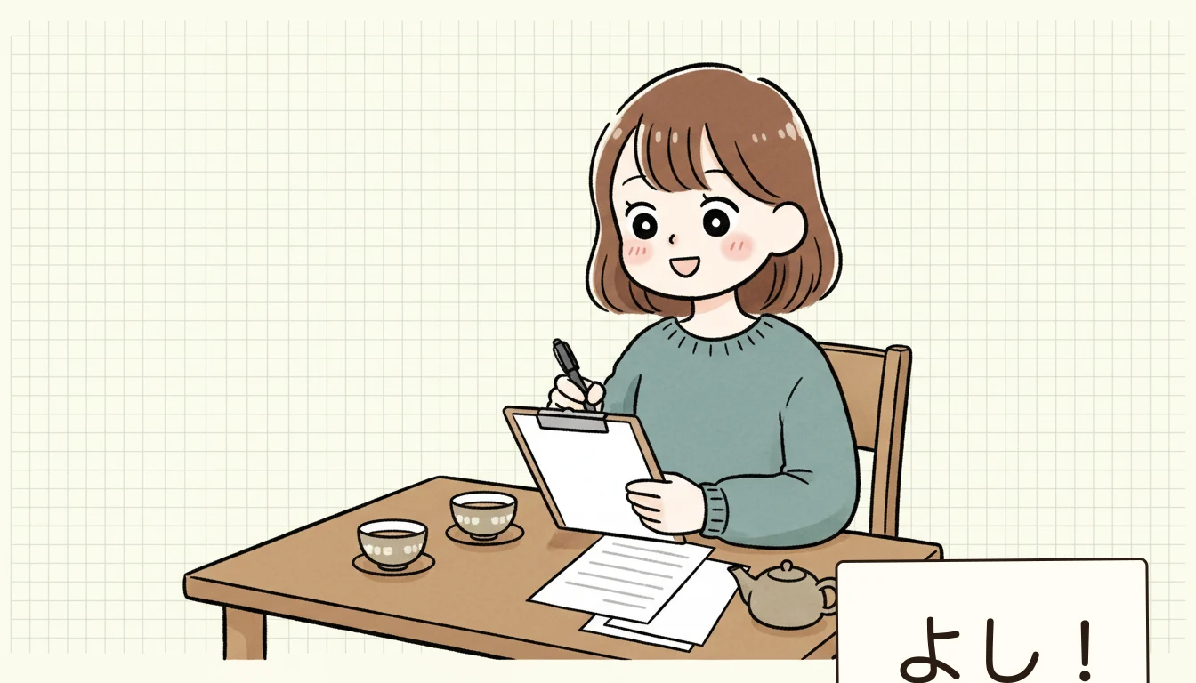 失敗2:見学日と普段の雰囲気が全然違ったの内容を表すコミックエッセイ風イラスト