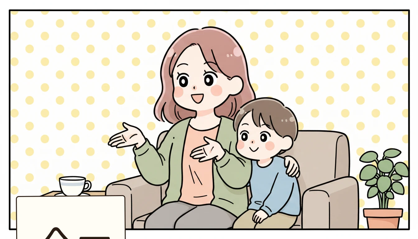 便利ツールの活用法の内容を表すコミックエッセイ風イラスト