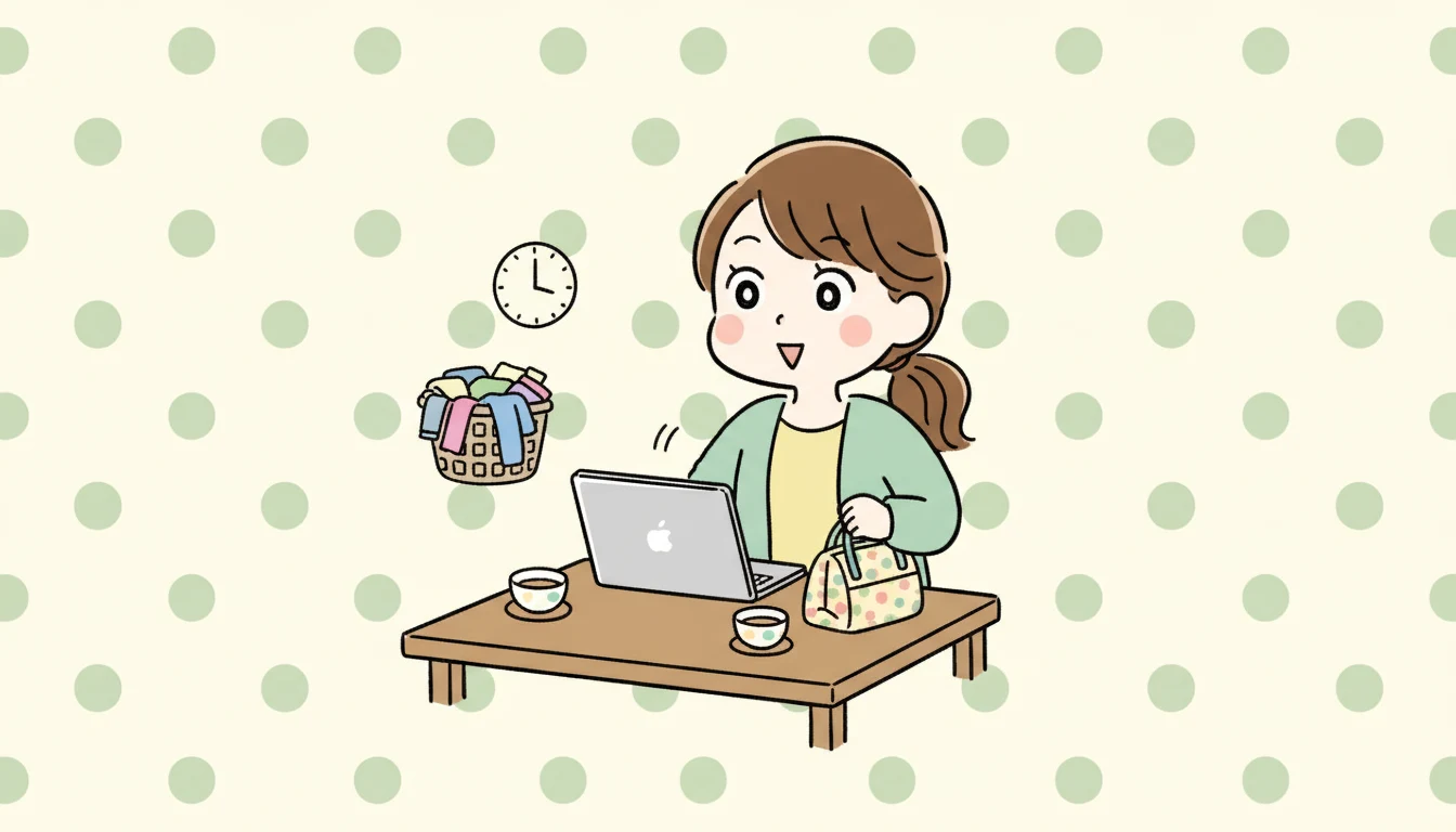 パート・時短勤務でも学童は使えるの?の内容を表すコミックエッセイ風イラスト