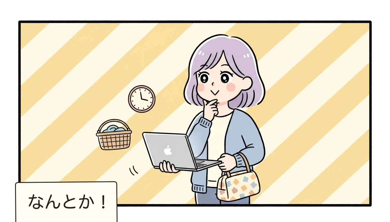 時短勤務の保護者が知っておくべきポイントは?の内容を表すコミックエッセイ風イラスト