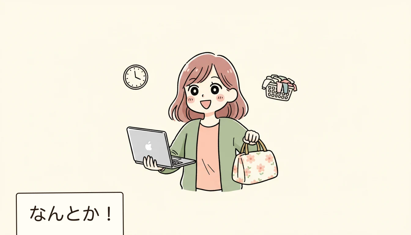 働き方別の最適解マップの内容を表すコミックエッセイ風イラスト