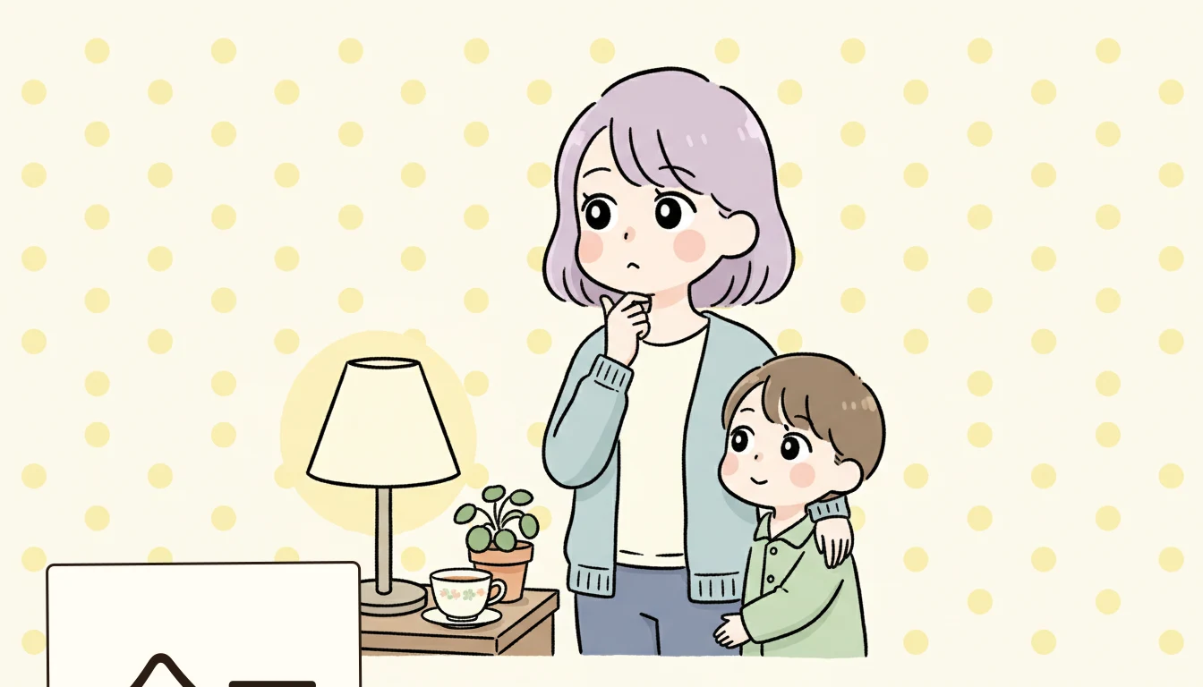 ひとり親家庭が使える公的支援の一覧の内容を表すコミックエッセイ風イラスト