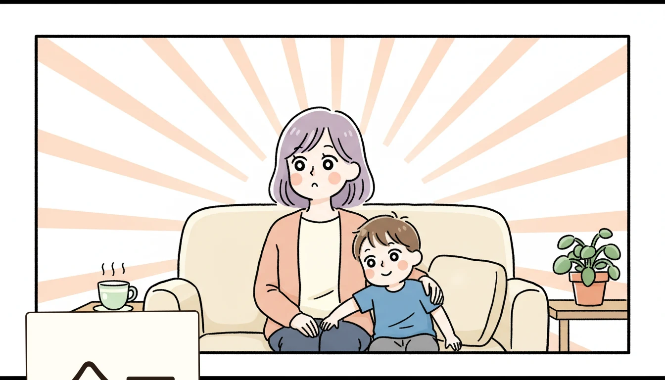 第1章——なぜオンライン英会話を選んだのかの内容を表すコミックエッセイ風イラスト