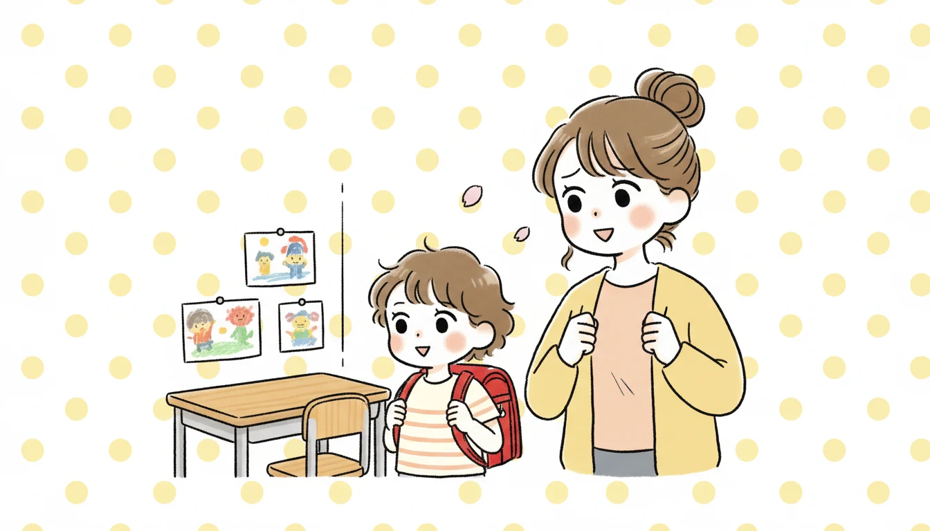 第3章: 小1の壁を乗り越えるためにした工夫の内容を表すコミックエッセイ風イラスト