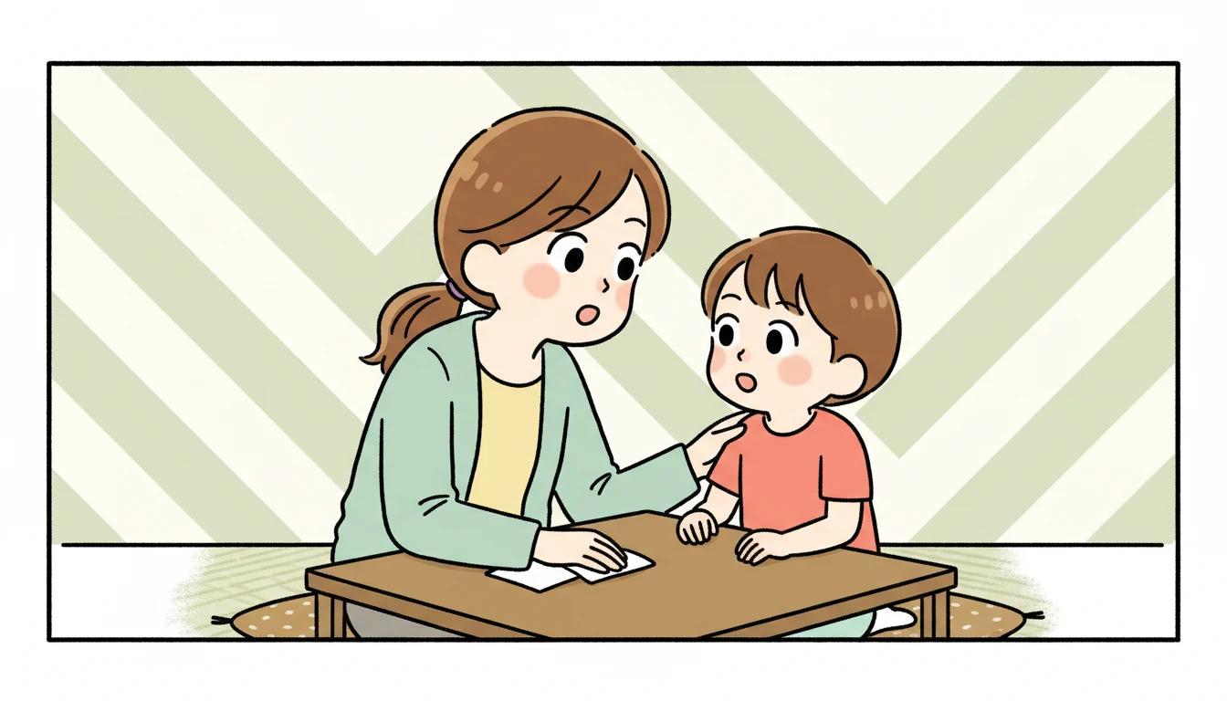 第2章——平日の夕食問題の内容を表すコミックエッセイ風イラスト
