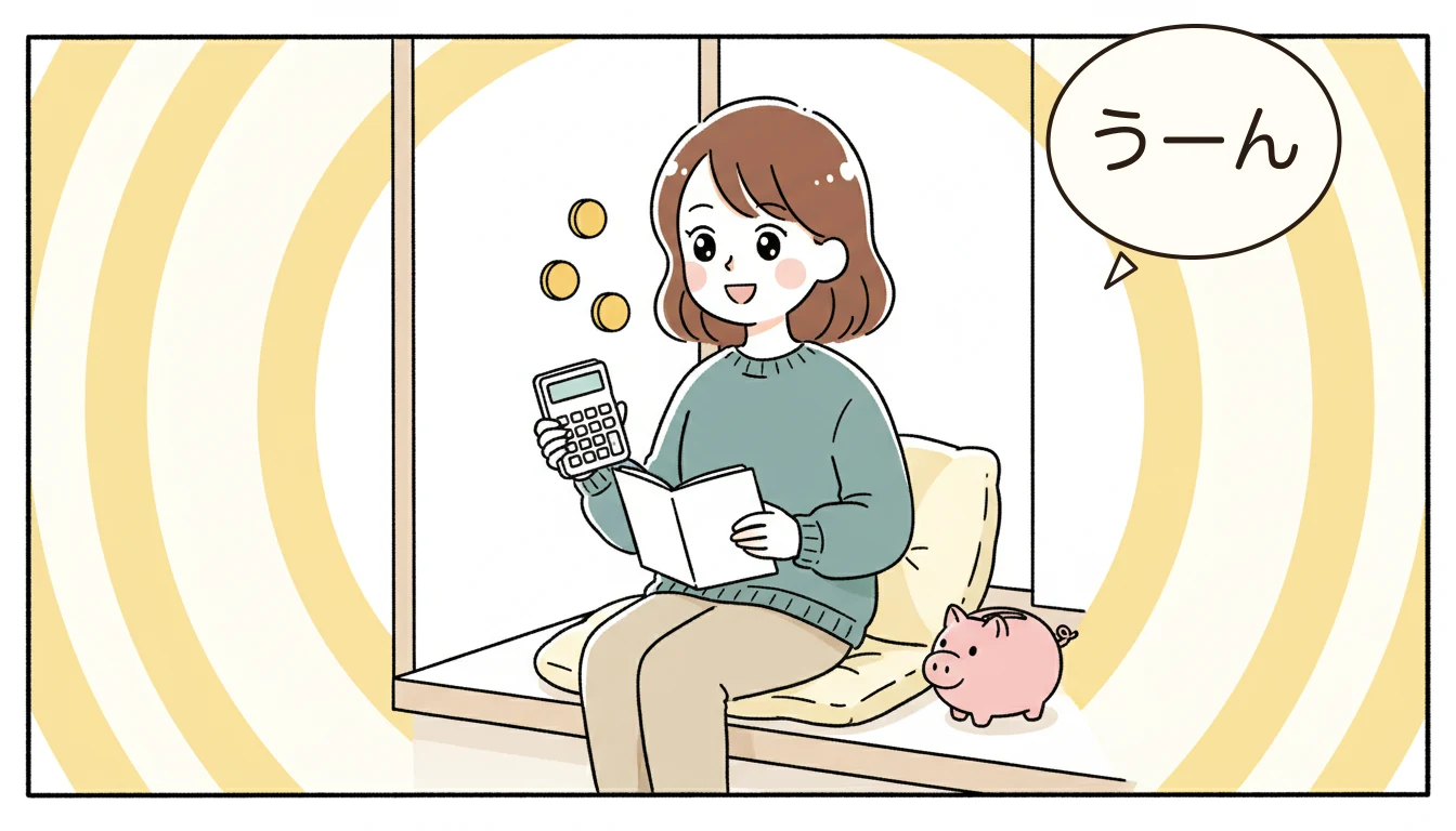 第4章——「費用」と「心の余裕」のトレードオフの内容を表すコミックエッセイ風イラスト