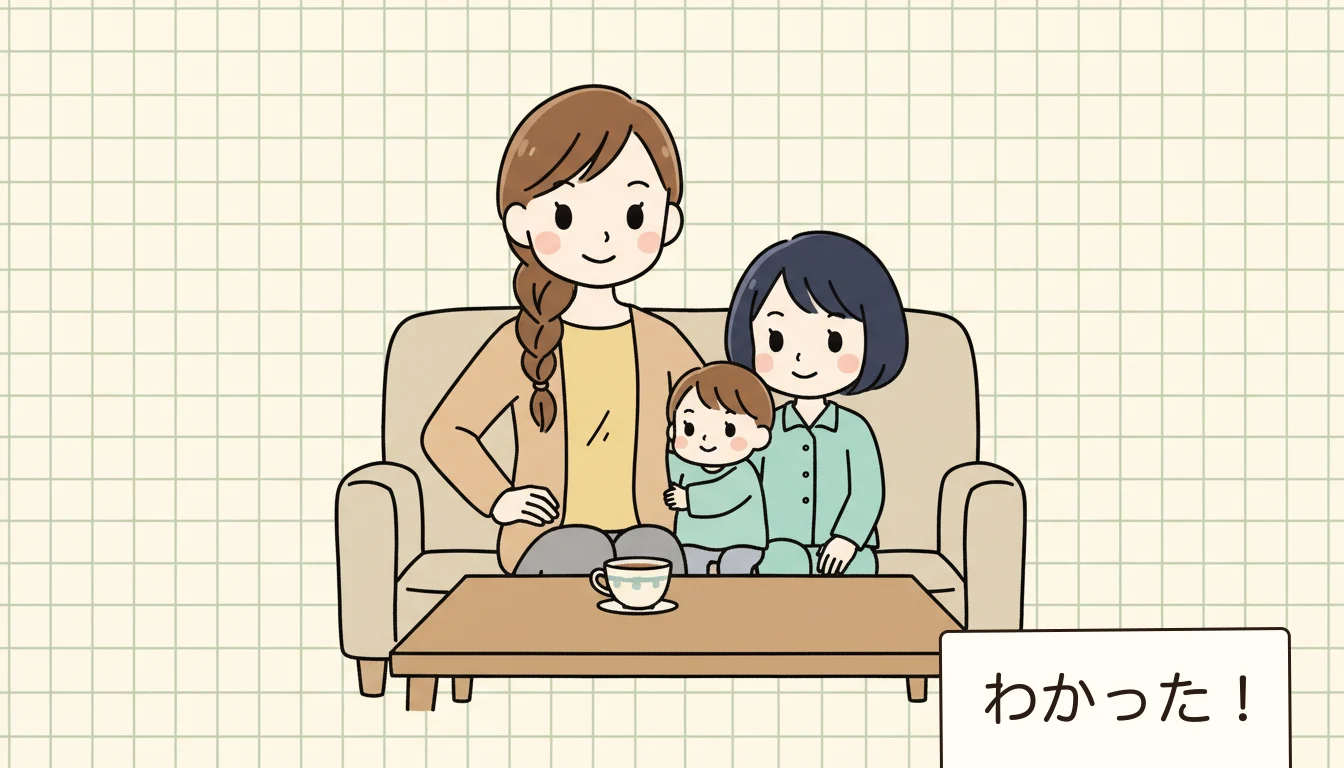 まとめ——手作り信仰を捨てて、家庭に合う逃げ道を3つ持つの内容を表すコミックエッセイ風イラスト